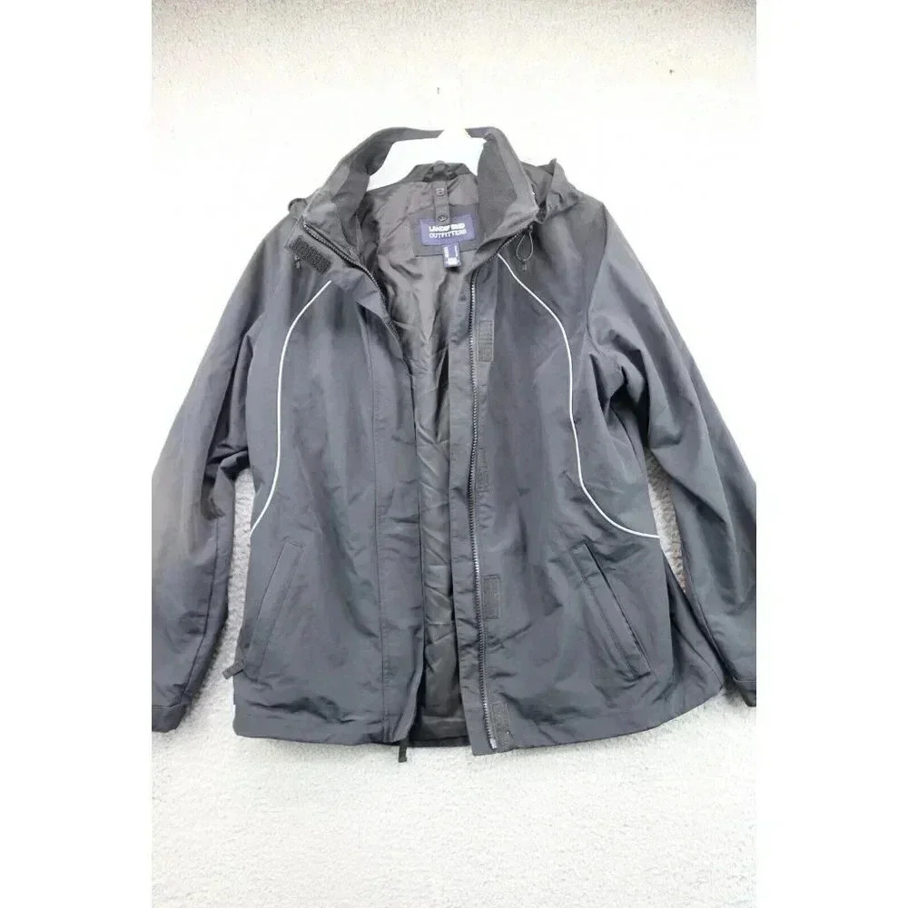Outfitters by Lands End Women's Windbreaker/Rain Hooded Jacket-Small